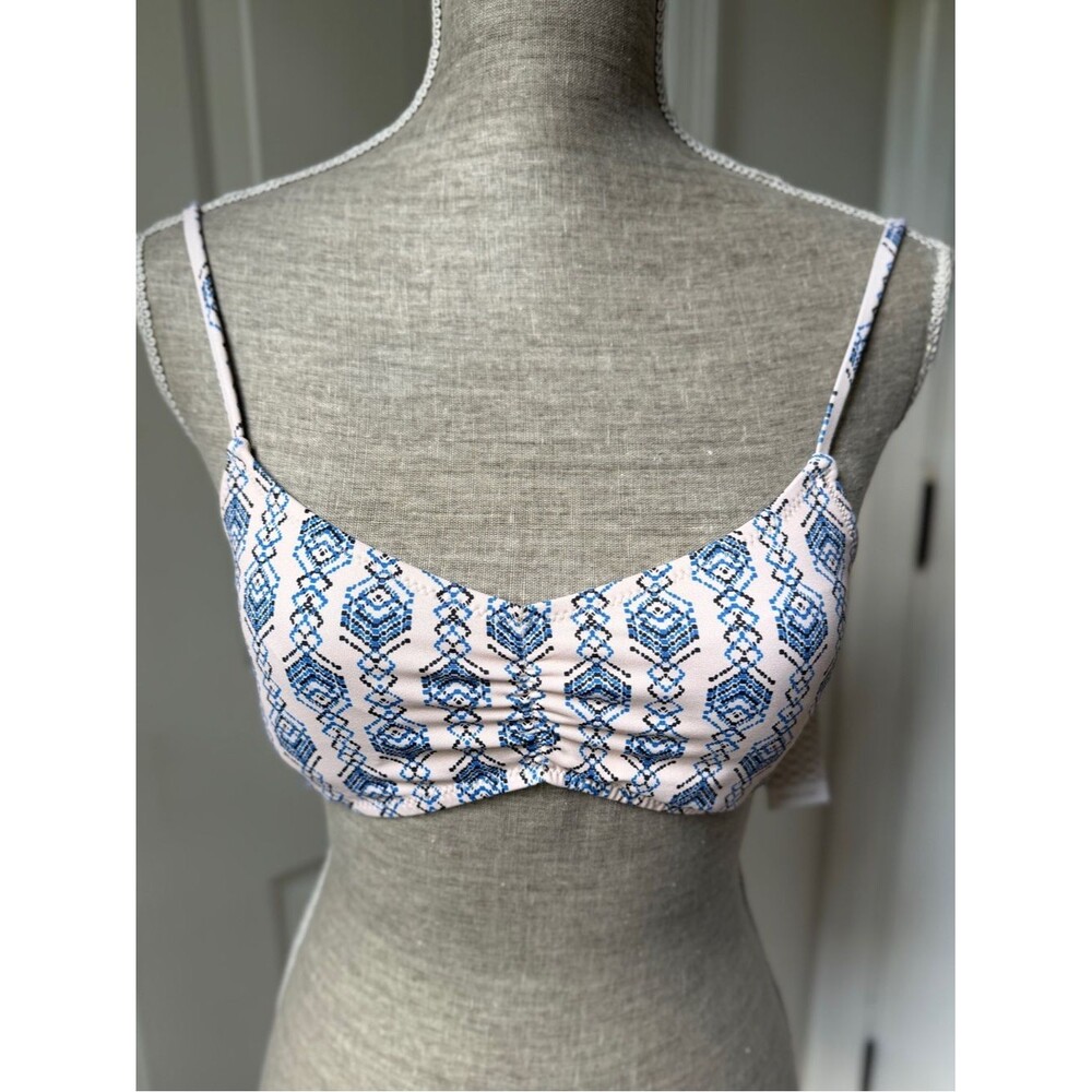 Eberjey geo garland nadia strappy bikini top Small NWT